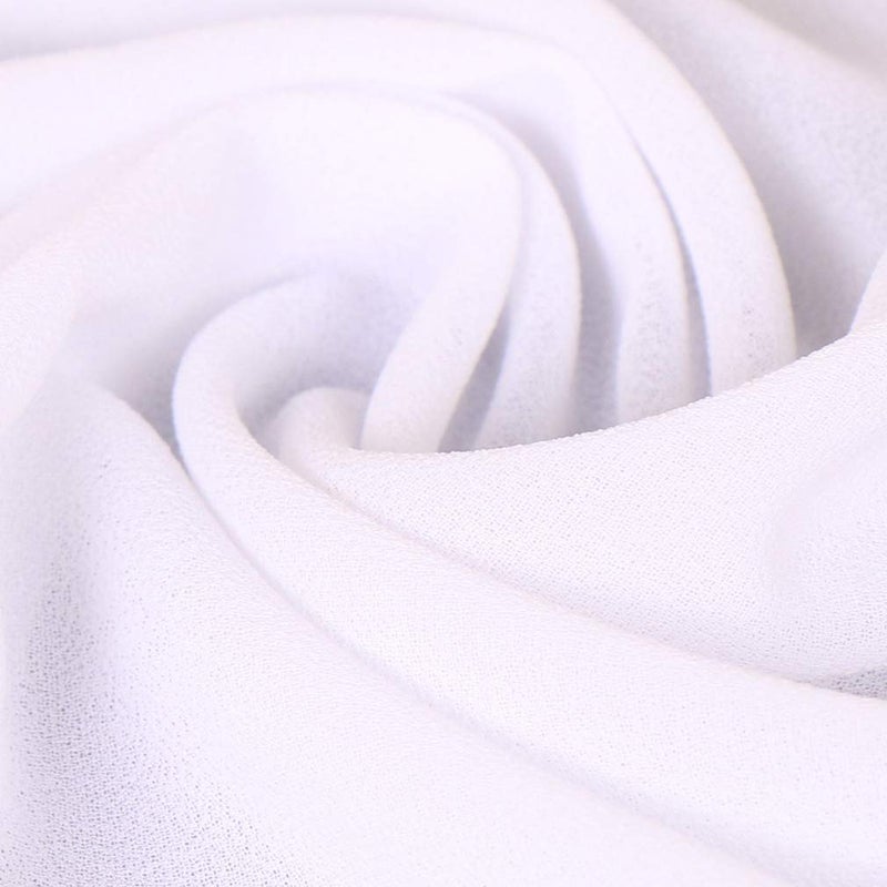 LMVERNA Solid Color Lightweight Wrap and Shawls Girls Fashion Chiffon Scarves(White) - Image 5